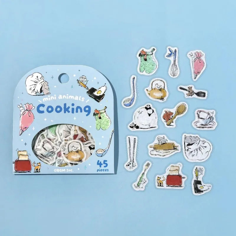 Flake Seal Stickers Mini Animals Cooking