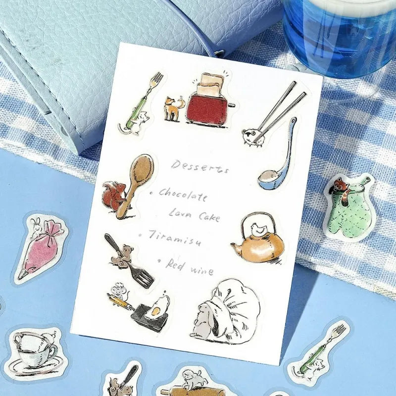 Flake Seal Stickers Mini Animals Cooking