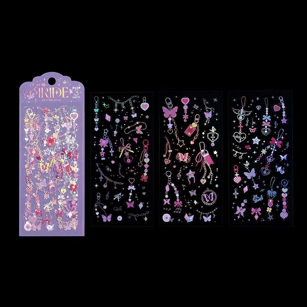 IRIDE Seal Stickers Glitter Charm 3 sheets