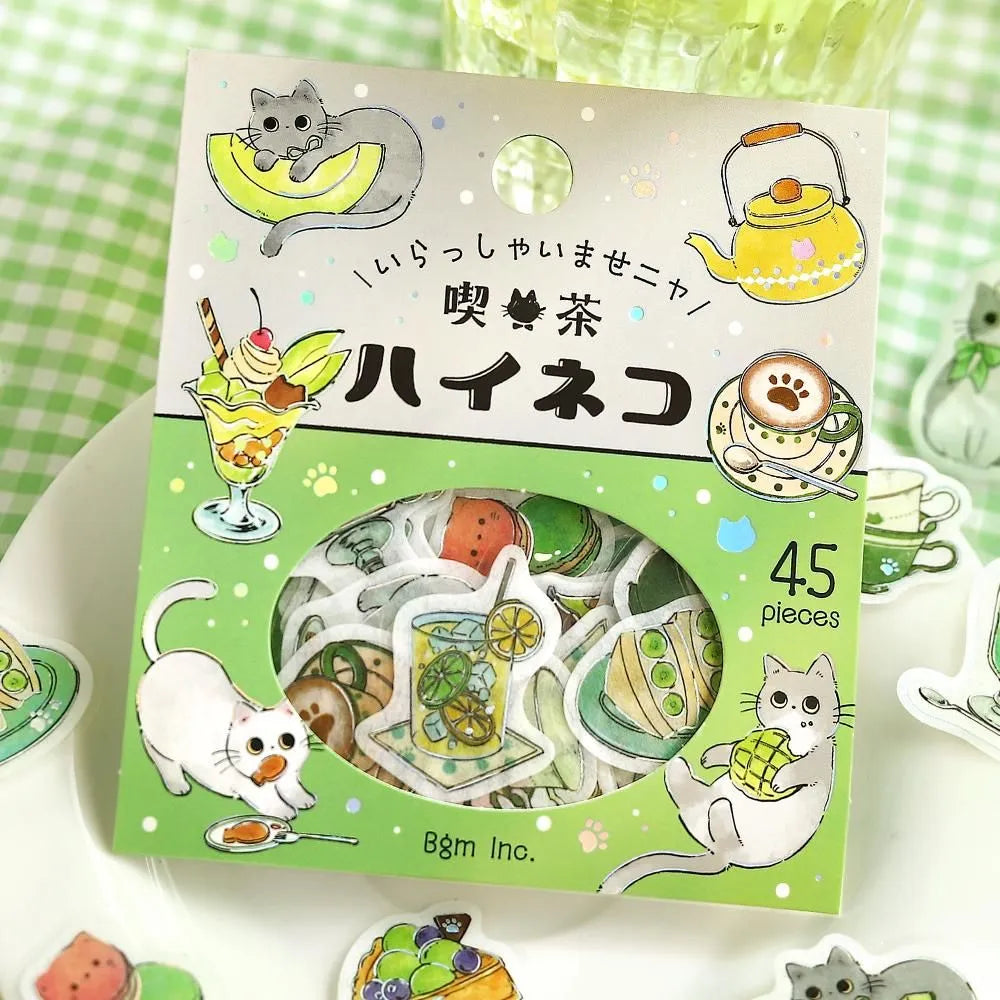 Welcome Meow! Flake Cat Stickers Haineko Cafe