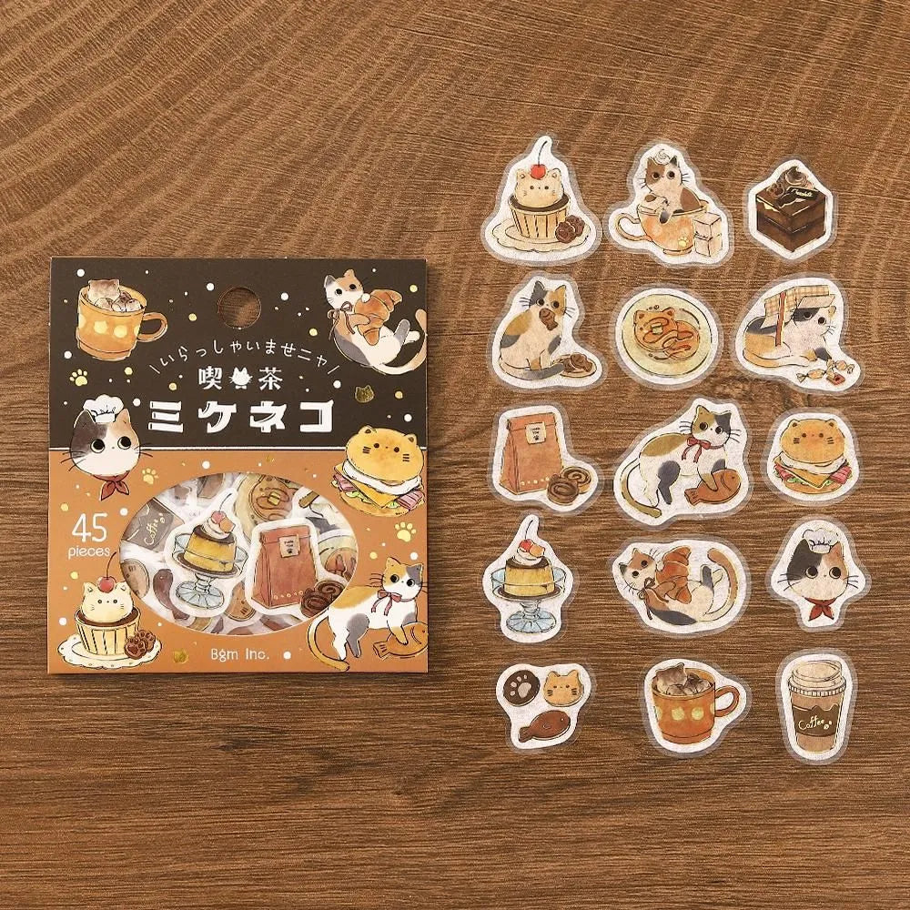 Welcome Meow! Flake Cat Stickers Mikeneko Cafe
