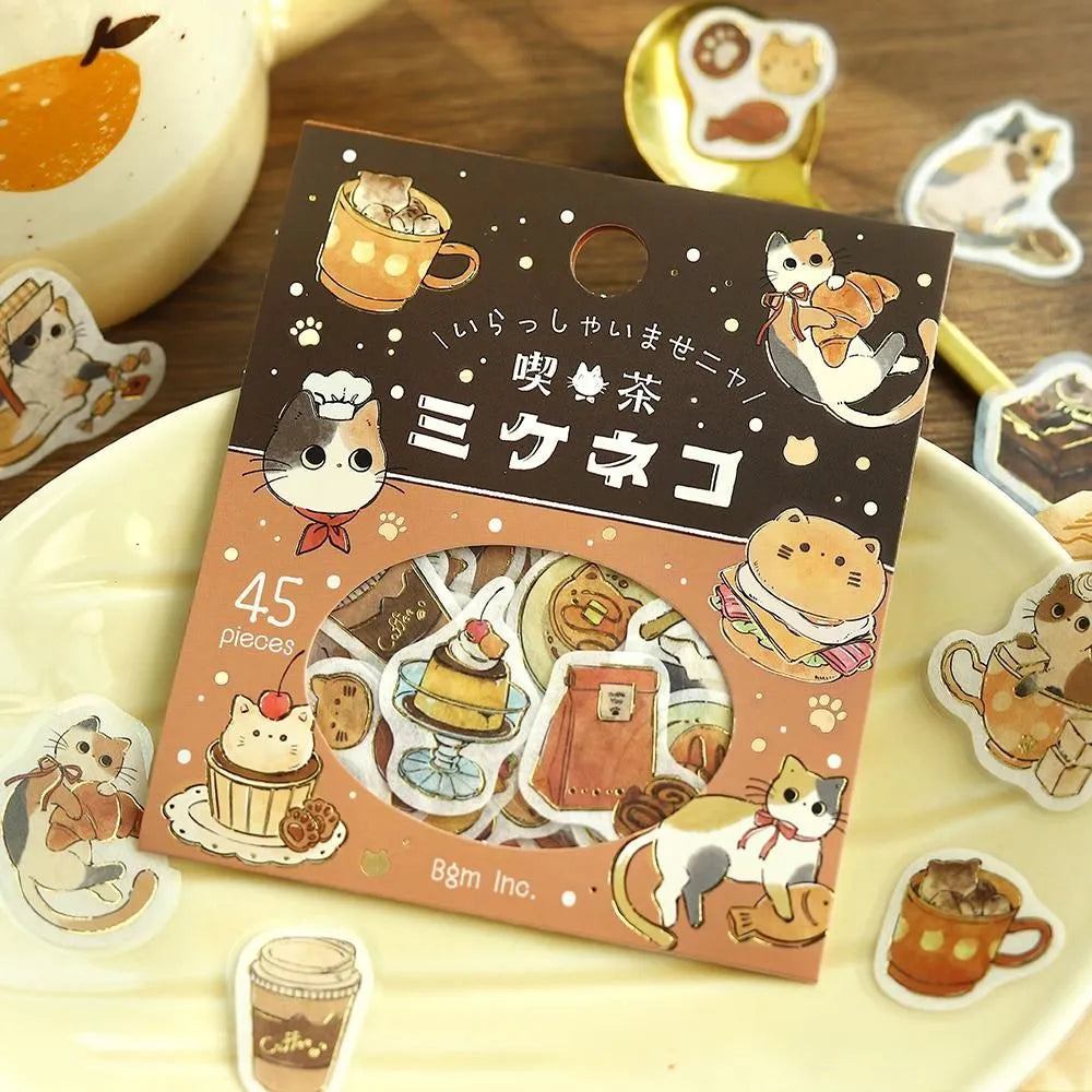 Welcome Meow! Flake Cat Stickers Mikeneko Cafe