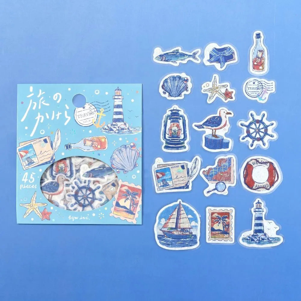 Pieces of a Journey Flake Stickers To the Sea