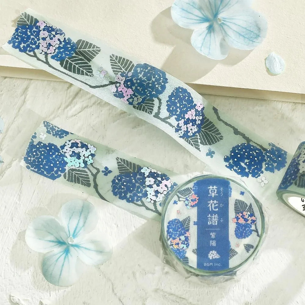 Foil Washitape Floral Pattern Hydrangea