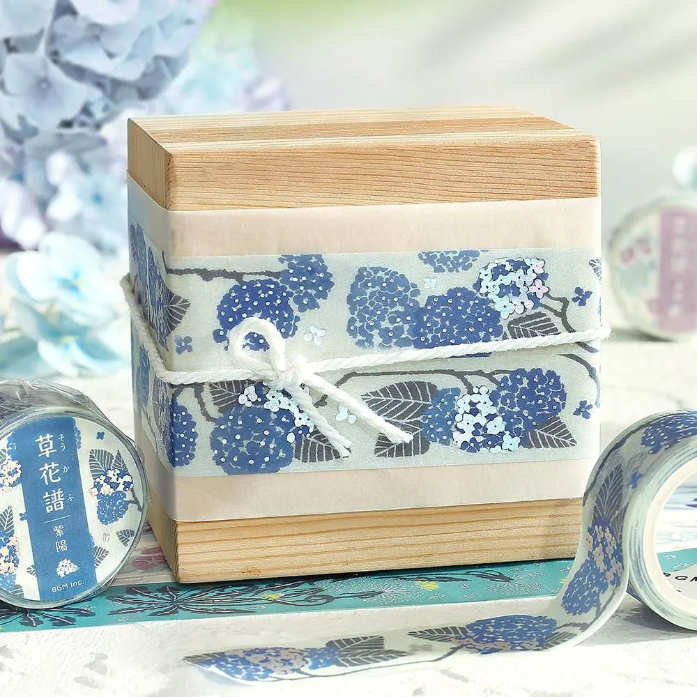 Foil Washitape Floral Pattern Hydrangea
