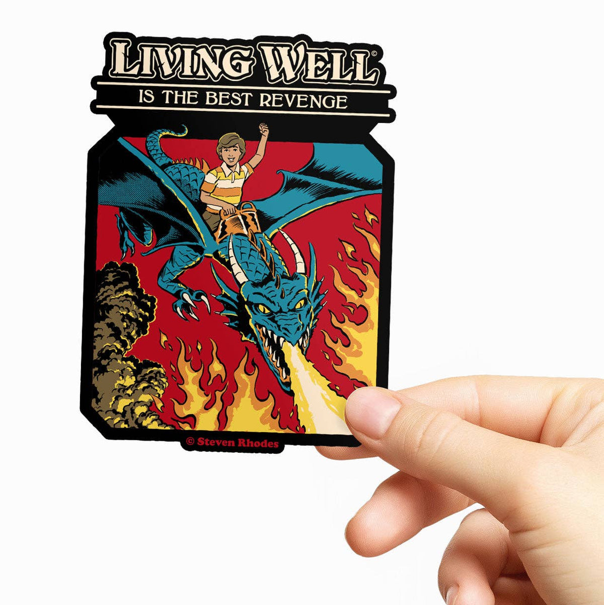 Steven Rhodes Vinyl Sticker Living Well Is The Best Revenge