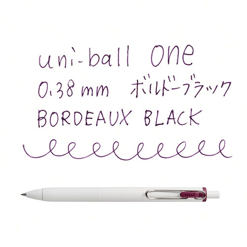 One Bordeaux Black 0.38 Gel Ink Ballpoint Pen