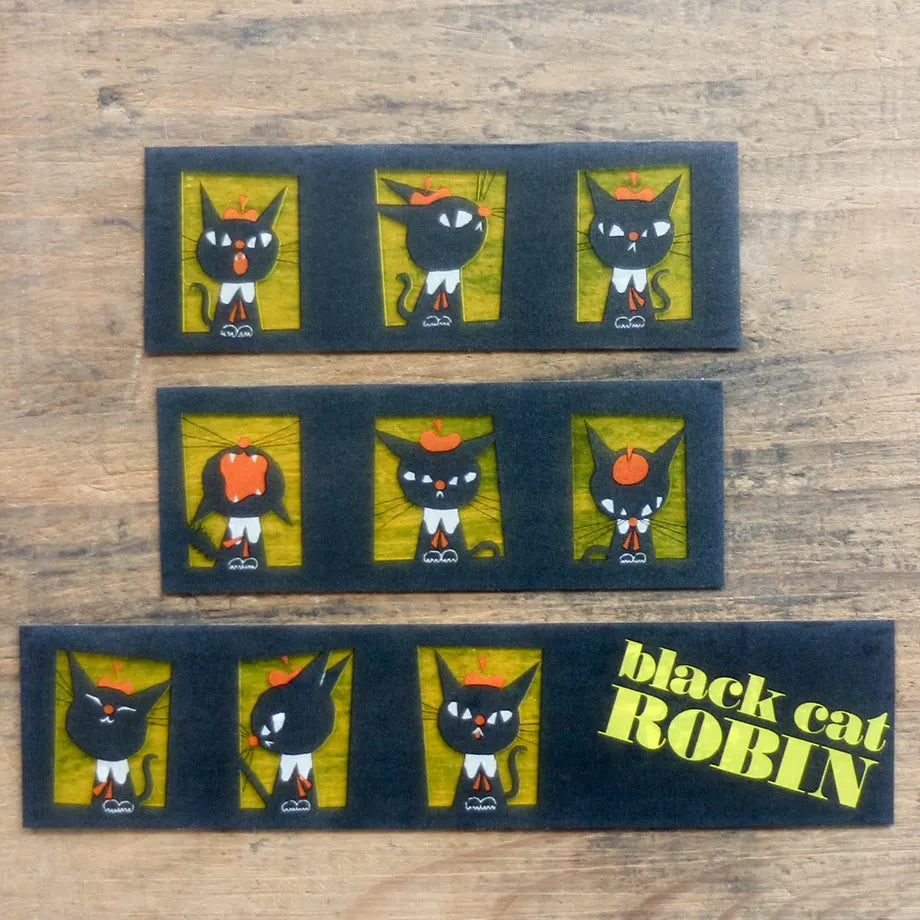 Black Cat Robin Transparent Tape Hyakumensho