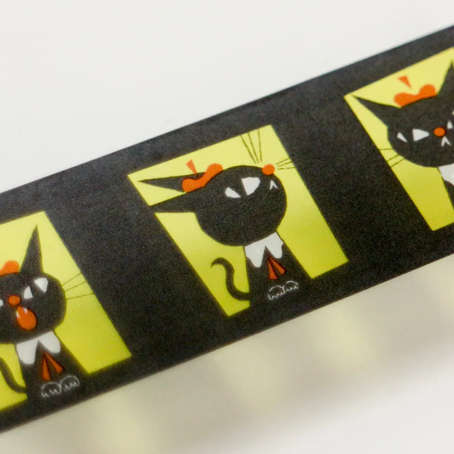 Black Cat Robin Transparent Tape Hyakumensho