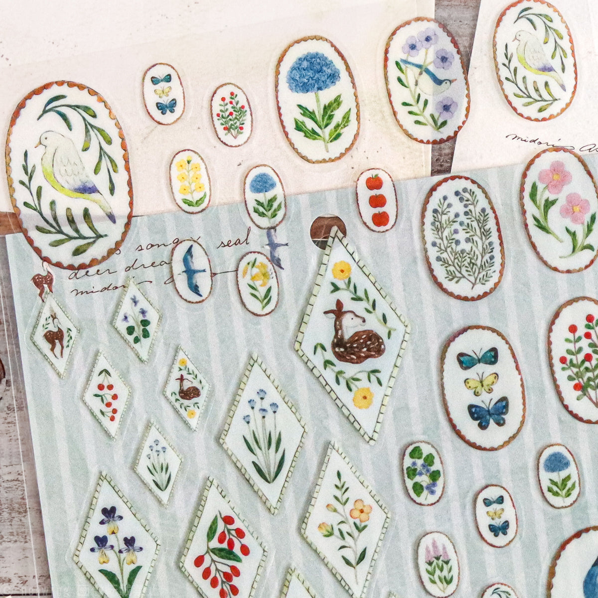 Midori Asano Stickers Bird Song x Deer Dream