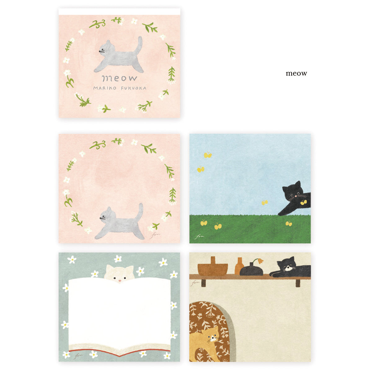 Mariko Fukuoka Memo Block Meow