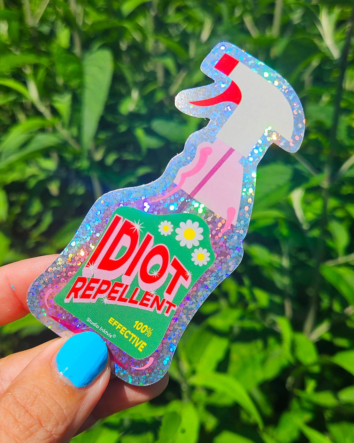 Glitter Sticker Idiot Repellent