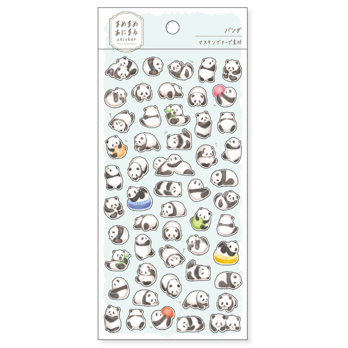 Mind Wave Sticker Mamemame Animal Panda  Washi stickers with playful pandas.  Perfect for sprucing up planners, cards, and papercraft projects, these stickers add a touch of cuteness to any project.