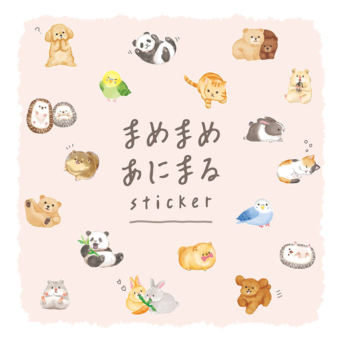 Mind Wave Sticker Mamemame Animal Bunny  Adorable washi stickers featuring cute and playful bunnies. Perfect for sprucing up planners, cards, and papercraft projects, these stickers add a touch of cuteness to any project.