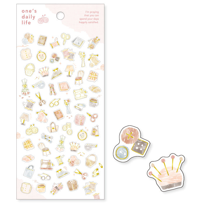 Mind Wave Sticker One's Daily Life Sewing  These Japanese stickers are perfect for planners, notebooks, and other papercraft projects. 