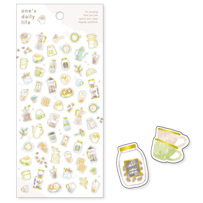 Mind Wave Sticker One's Daily Life Coffee  These Japanese stickers are perfect for planners, notebooks, and other papercraft projects. 
