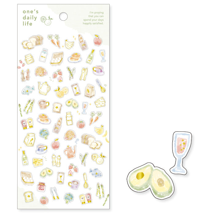 Mind Wave Sticker One's Daily Life Food  These Japanese stickers are perfect for planners, notebooks, and other papercraft projects. 