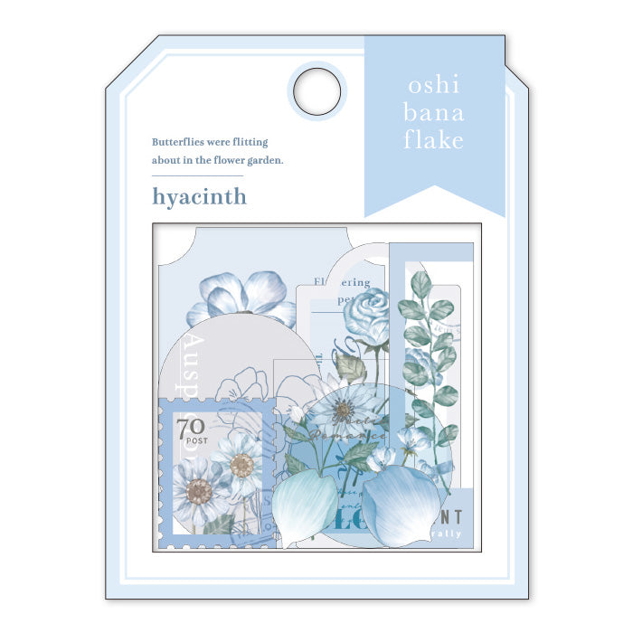 Mind Wave Oshi Bana Flower Sticker Flakes Hyacinth  Add a touch of elegance to your papercraft projects with these color-coordinated Oshi Bana Flower PET -Sticker Flakes. This set includes exquisite flower and frame stickers that will elevate your planners, journals, or an