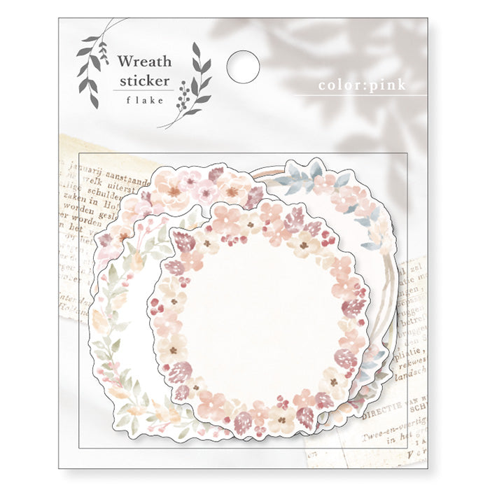 Mind Wave Wreath Sticker Flake Frames Pink  These writable label stickers are perfect for decorating your notebook and planner or adding a personal touch to your other papercraft projects. 