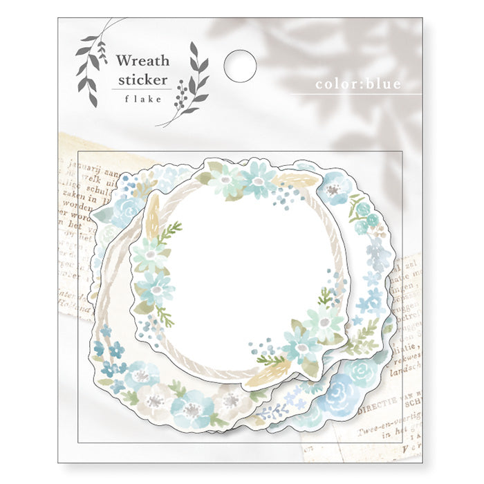 Mind Wave Wreath Sticker Flake Frames Blue  These writable label stickers are perfect for decorating your notebook and planner or adding a personal touch to your other papercraft projects. 