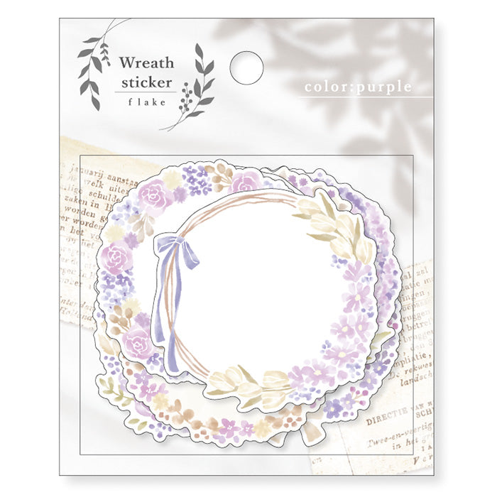 Mind Wave Wreath Sticker Flake Frames Purple  These writable label stickers are perfect for decorating your notebook and planner or adding a personal touch to your other papercraft projects. 