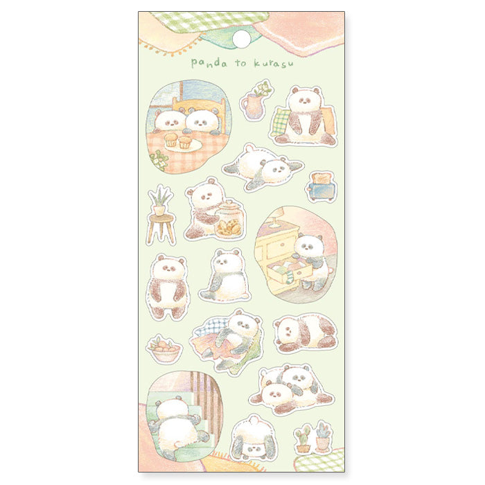 Mind Wave Sticker Panda To Kurasu Stickers  Adorable washi stickers featuring pandas. Perfect for sprucing up planners, cards, and papercraft projects, these stickers add a touch of cuteness to any project.