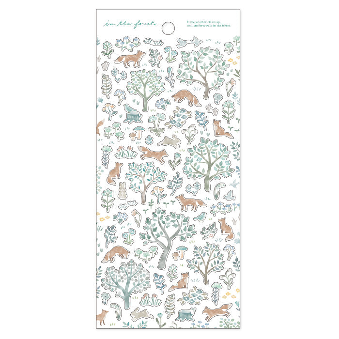 Mind Wave In The Forest Stickers Fox  Cute forest themed stickers. These Japanese stickers are perfect for planners, notebooks, and other papercraft projects. 