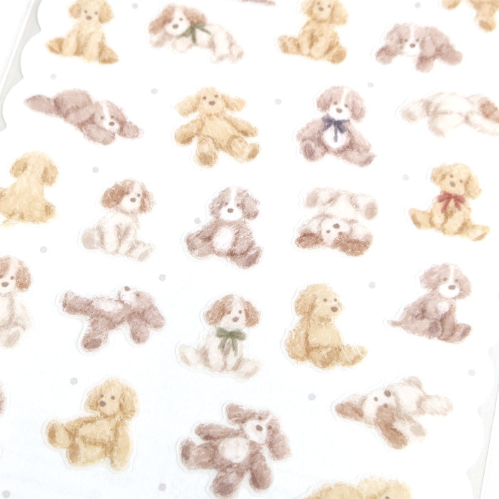 Mind Wave Plush Sticker Inu Dog  Cute toy themed stickers. These Japanese stickers are perfect for planners, notebooks, and other papercraft projects. 