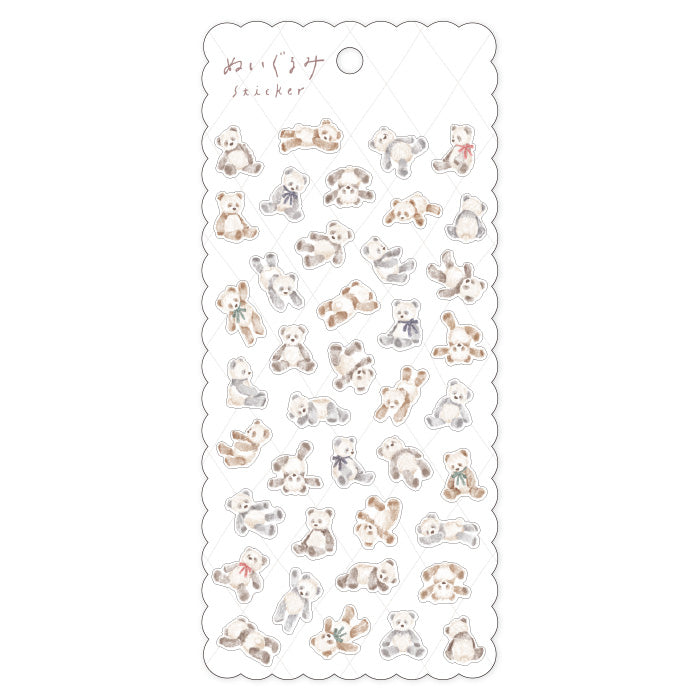 Mind Wave Plush Sticker Panda  Cute toy themed stickers. These Japanese stickers are perfect for planners, notebooks, and other papercraft projects. 