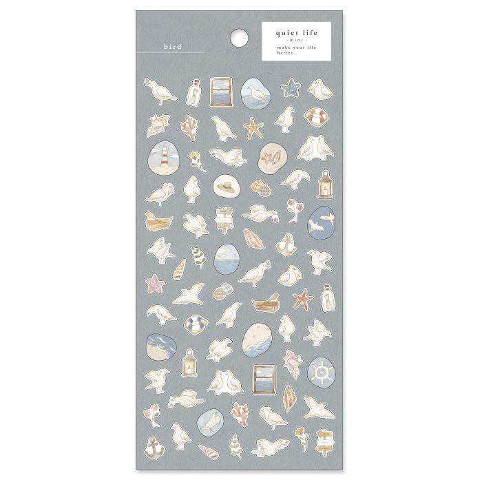Mind Wave Quiet Life Mini Sticker Bird  Adorable washi stickers featuring cute animals. Perfect for sprucing up planners, cards, and papercraft projects, these stickers add a touch of cuteness to any project.