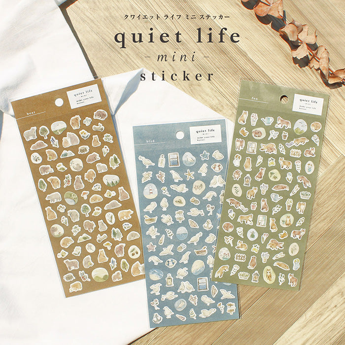 Mind Wave Quiet Life Mini Sticker Rabbit  Adorable washi stickers featuring cute animals. Perfect for sprucing up planners, cards, and papercraft projects, these stickers add a touch of cuteness to any project.