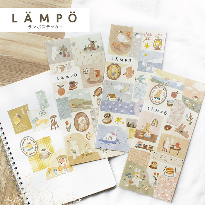 Mind Wave LÄMPÖ Sticker Morning With a Bear  Cute stickers. These Japanese stickers are perfect for planners, notebooks, and other papercraft projects. 