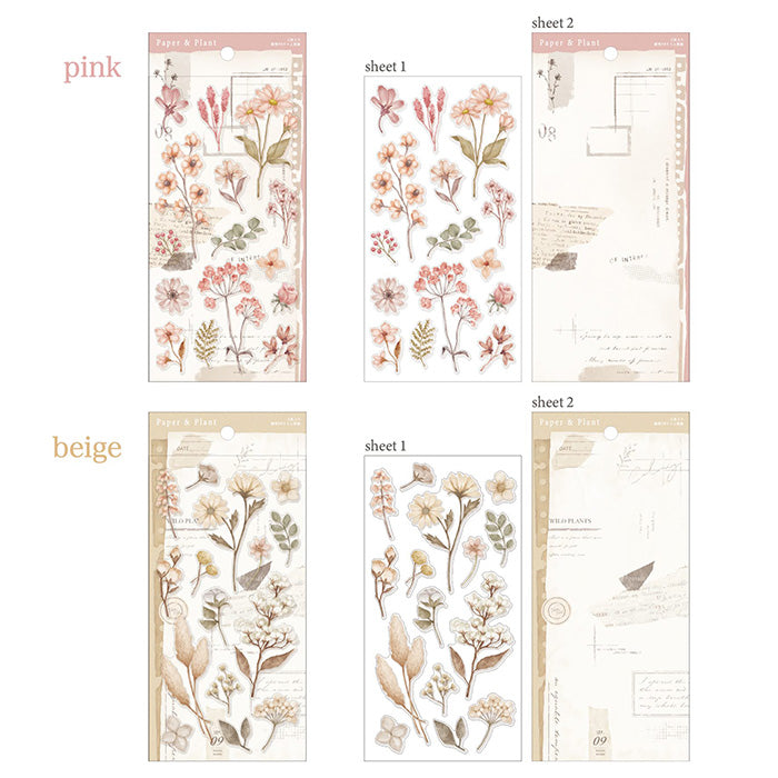 Mind Wave Paper and Plant Sticker Pink  These Japanese stickers are perfect for planners, notebooks, and other papercraft projects. 