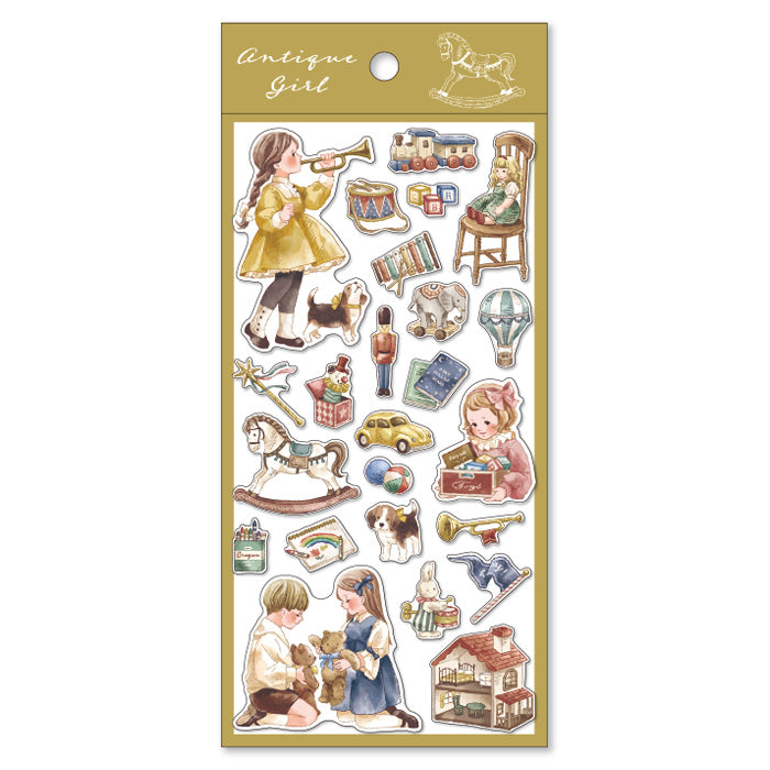 Mind Wave Antique Girl Sticker Play Time  Enhance your papercraft projects with Mind Wave Girl Stickers. These vintage style stickers feature cute girls and are perfect for planners, notebooks, and more. 