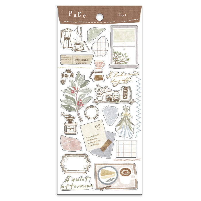 Mind Wave Page #01 Stickers Coffee  These Japanese stickers are perfect for planners, notebooks, and other papercraft projects. 