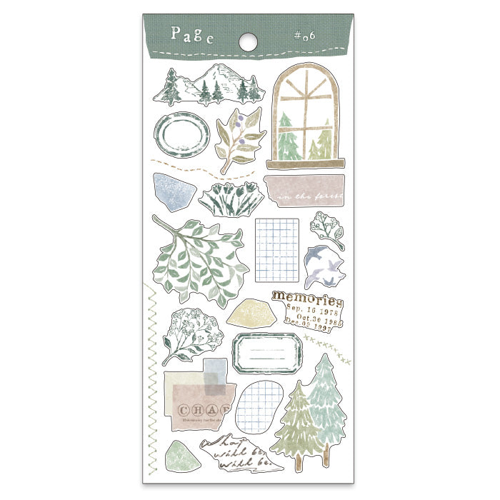 Mind Wave Page #06 Forest  These Japanese stickers are perfect for planners, notebooks, and other papercraft projects. 