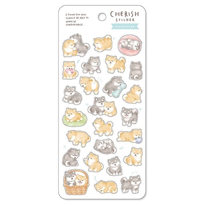 Mind Wave Cherish Sticker Mameshiba  Adorable washi stickers featuring cute and playful animals. Perfect for sprucing up planners, cards, and papercraft projects, these stickers add a touch of cuteness to any project.