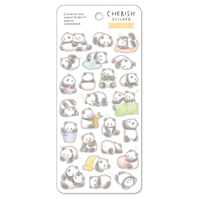 Mind Wave Cherish Sticker Panda  Adorable washi stickers featuring cute and playful animals. Perfect for sprucing up planners, cards, and papercraft projects, these stickers add a touch of cuteness to any project.