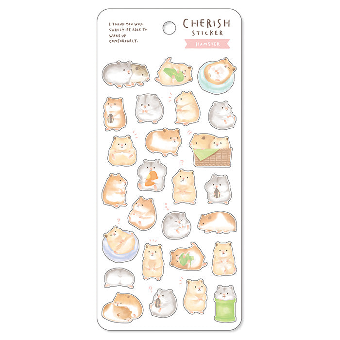 Mind Wave Cherish Sticker Hamster  Adorable washi stickers featuring cute and playful animals. Perfect for sprucing up planners, cards, and papercraft projects, these stickers add a touch of cuteness to any project.