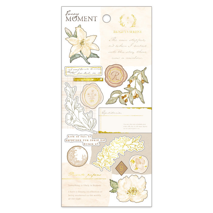 Mind Wave Every Moment Stickers Beige  These Japanese stickers are perfect for planners, notebooks, and other papercraft projects. 