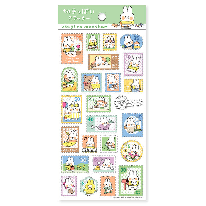 Mind Wave Usagi Moochan Stamp Sticker Rabbit  These Japanese stickers are perfect for planners, notebooks, and other papercraft projects.