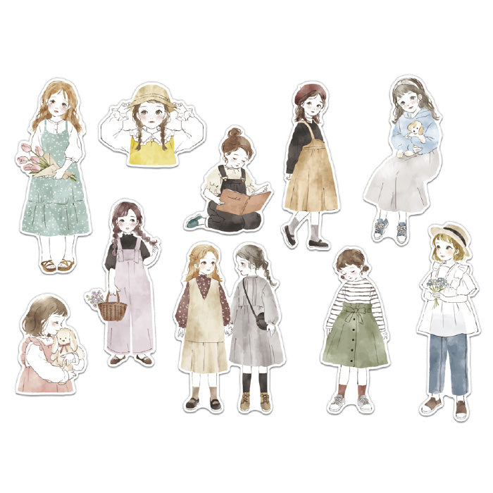 Mind Wave Amie Playful Girl Stickers  Enhance your papercraft projects with Mind Wave Girl Stickers. These elegant stickers feature stylish girls and are perfect for planners, notebooks, and more. 