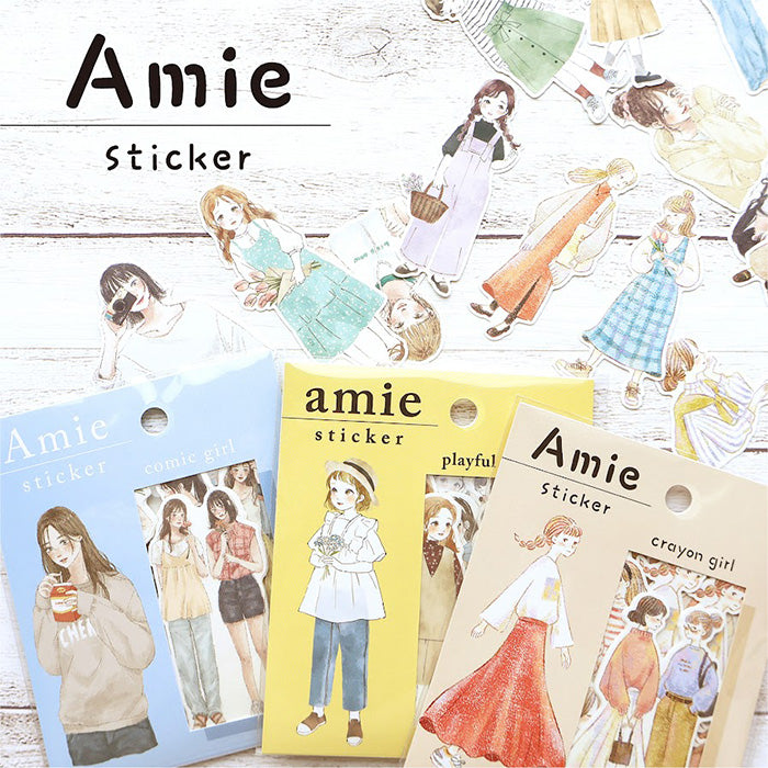 Mind Wave Amie Crayon Girl Stickers  Enhance your papercraft projects with Mind Wave Girl Stickers. These elegant stickers feature stylish girls and are perfect for planners, notebooks, and more. 