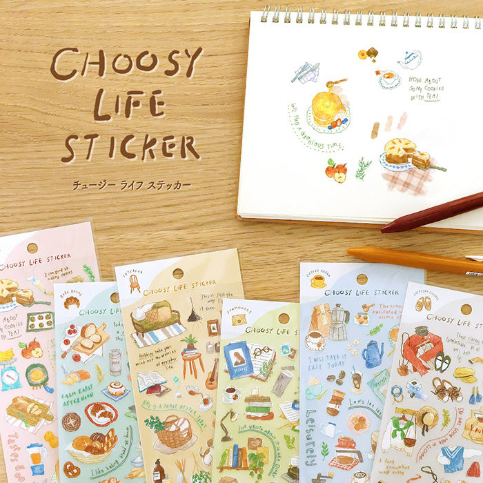 Mind Wave Choosy Life Sticker Interior  These Japanese stickers are perfect for planners, notebooks, and other papercraft projects.