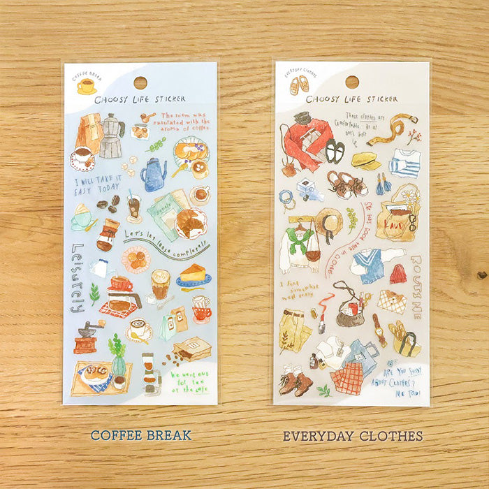 Mind Wave Choosy Life Sticker Coffee Break  These Japanese stickers are perfect for planners, notebooks, and other papercraft projects.