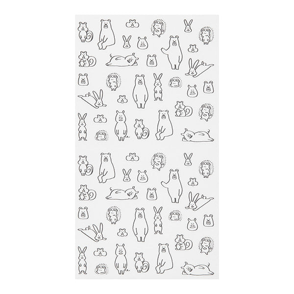 Midori Diary Sticker Chat Forest Animals