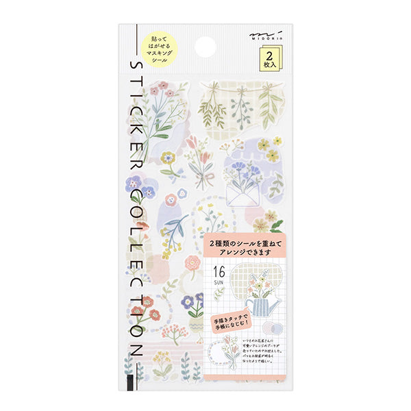 Midori Sticker Two Sheets Flower