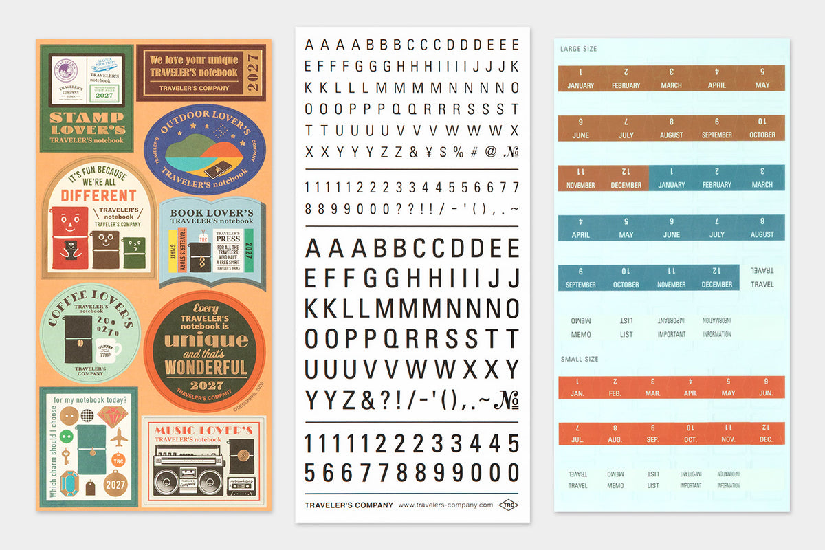 Traveler's Notebook 2027 Diary Customize Sticker set