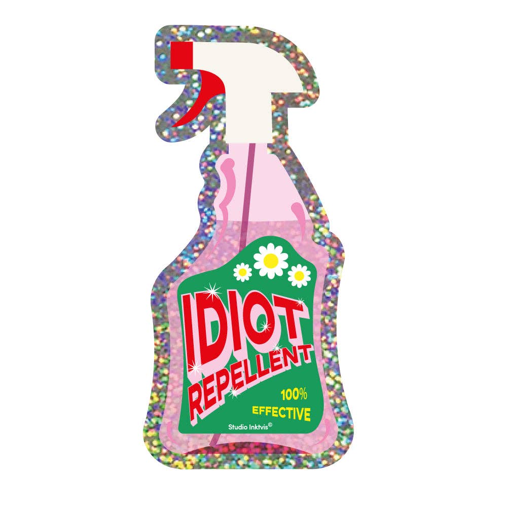 Glitter Sticker Idiot Repellent