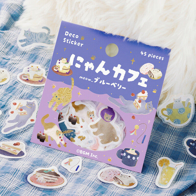 Planner Sticker Flakes Cat Cafe Blueberry